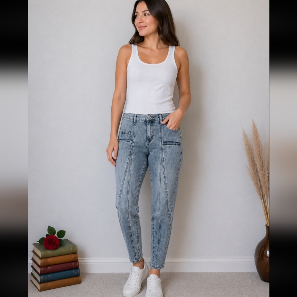 FASHION NOVA Blue Denim Jeans Skinny W Pockets Size 7